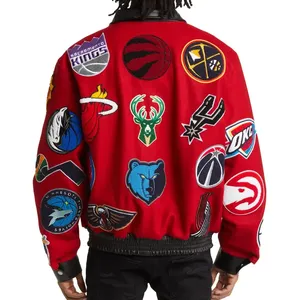 Custom Logo Crop Letter Man Baseball Jacket Wool Men Black Cropped Jacket Chenille Embroidery Patch Varsity Jacket Manufacturers - Product Image 5