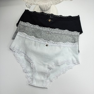 Culottes Femme Taille Basse en Dentelle Coton Côtelé avec Nœud Décoratif Douces Respirantes Quotidiennes Multicolores – Vente en Gros - Product Image 1