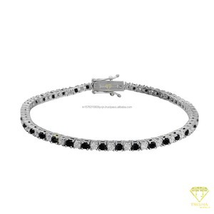 Wholesale Rose Gold & Rhodium Plated Round Cut Moissanite Tennis Bracelets with Micro <b>Paving</b> Design for Engagement Party Gifts - Product Image 3