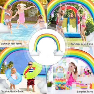 1 Pezzo Spruzzatore Gonfiabile Arcobaleno per Giochi da Giardino, Giocattolo Acquatico da Esterno, Divertimento per Bambini - Product Image 5