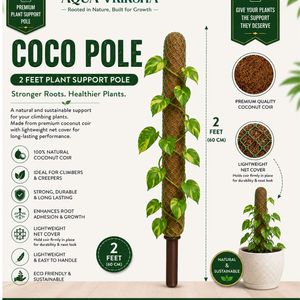 Poteau en coco naturel de 2 pieds (24 pouces) en fibre de coco pour plantes grimpantes - Product Image 2