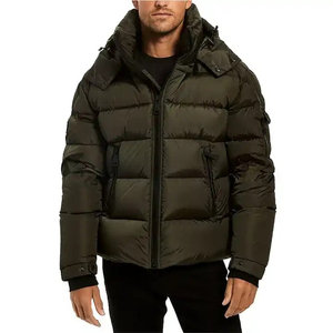 OEM ODM Customized Logo <b>Winter</b> Classic Hooded Collar Waterproof Windbreaker Thick <b>Quilted</b> Jacket Long Casual Wear Zipper for Men - Product Image 2