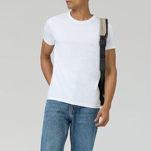 T-shirt en coton blanc de qualité supérieure pour homme, manches courtes, col rond, coupe classique, tissu jersey doux et respirant, couleur unie, vêtements décontractés d'été - Product Image 4