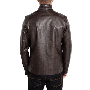 Sustainable Eco Friendly Faux Leather Fashion <b>Jacket</b> For Men Soft Material Zipper Closure Breathable Slim Fit <b>Summer</b> <b>Lightweight</b> - Product Image 2