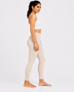 Green Women Breathable High Waist Workout Yoga Pants with Knitted Weaving Stretch Fabric and <b>Butt</b> <b>Enhancement</b> Support For Women - Product Image 2