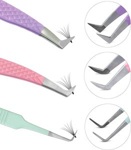 Pinzas para Pestañas de Acero Inoxidable con Punta de Fibra a 90 Grados y Punta Dentada para Cejas, Opción de Logotipo Personalizado - Venta al Por Mayor - Product Image 4