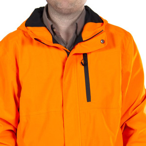 เสื้อแจ็คเก็ตผ้าใบสำหรับล่าสัตว์สีส้มสำหรับผู้ชาย มีฮู้ด กันน้ำ กันลม ระบายอากาศได้ดี หนา ซิปแบบรูดขึ้นลง เหมาะสำหรับกิจกรรมกลางแจ้ง มองเห็นได้ชัดเจน - Product Image 3