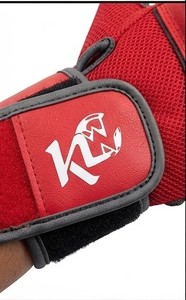 Guantes de Fitness Ligeros K de Medio Dedo, 0.5 kg, Rojos y Blancos, de Malla y Neopreno, con Correa Ajustable para la Muñeca, para Levantamiento de Pesas, Entrenamiento en Gimnasio, Unisex - Product Image 6