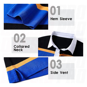 Maillots de rugby vintage personnalisables noirs et bleus à manches longues en coton épais avec logo brodé – Tenue d'équipe - Product Image 3