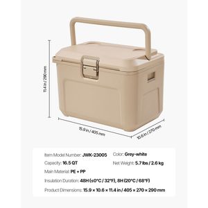 Borsa Frigo Rigida Portatile da 16,5 QT con Manici Resistenti, Portabicchieri, Materiale Leggero e Rigido, Isolamento Termico, 100% Ritenzione del Ghiaccio, Design Leopardato - Product Image 4