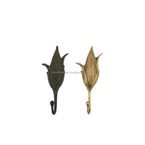 Latest Arrival Brass Corn <b>Hook</b> Black & Gold Finish Decorative <b>Hooks</b> Multifunctional Style Living Room Wall Decor Metal Crafts - Product Image 1