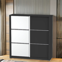 Armoire à portes coulissantes personnalisable, design minimaliste et moderne, armoire de rangement pliable en MDF, meubles de chambre à coucher 12_0100 pour vêtements