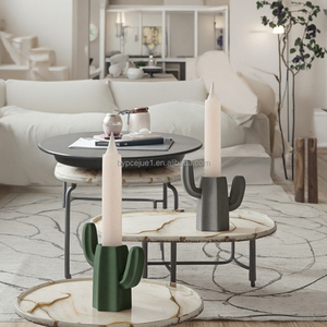 Centros de mesa de inspiración vintage Portavelas de cemento versátiles con velas de fragancia vacías Decoración de manto - Product Image 4