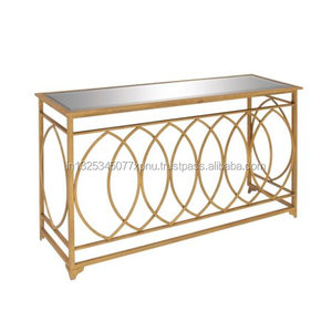 Mesa de centro de lujo moderna con tapa de cristal y Marco de metal - Product Image 2