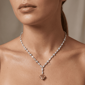 Collier pendentif en diamant jaune taille coussin, cultivé en laboratoire, or blanc, bijoux de luxe pour mariée, cadeau pour femme - Product Image 1