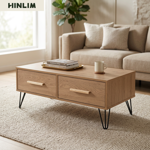 Modern Durable Scandinavian Laminated Board <b>Coffee</b> <b>Table</b> Storage Drawers Minimalist Living Room Furniture Rectangular Design - Product Image 6