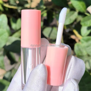 Tubo transparente redondo vacío personalizado pequeño tubo de esmalte de labios rosa corto tubo de brillo de labios de crema de aceite de labios para embalaje cosmético - Product Image 2