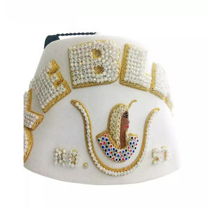 Sombrero Fez DOI PHA Blanco con Bordado a Mano en Hilo Dorado, Sombrero Masónico de Alta Calidad, Personalizado, en Oferta, Superventas - Product Image 5