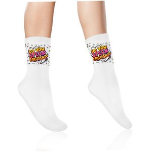 Chaussettes courtes en coton blanc avec impression par transfert thermique 'Do You Speak English' respirantes décontractées pour adultes été - Product Image 1