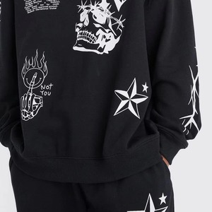 Conjunto Deportivo para Hombre, Sudadera con Capucha y Cremallera, Pantalones Acampanados, Corte Regular, Estampado, Invierno, Logotipo Personalizado, Calidad OEM - Product Image 5