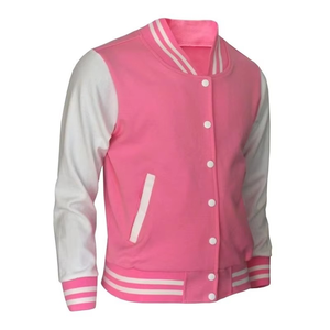 เสื้อแจ็คเก็ตวาร์ซิตี้น้ำหนักเบาสำหรับผู้ชาย ปี 2026 ขายส่ง ปักลายเบสบอลตามสั่ง ปกคอตั้งผ้าขนสัตว์ โลโก้ด้านหน้า สีตามสั่ง - Product Image 4