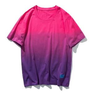 Camiseta de Manga Corta para Hombre, Cuello Redondo, Estampado Tie Dye Naranja y Negro, Estilo Casual, Tejido de Punto, Corte Regular - Product Image 6