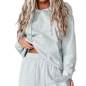 เสื้อฮู้ดโอเวอร์ไซส์สีพื้นพิมพ์ลายคุณภาพสูงสำหรับผู้หญิงแฟชั่นสตรีทสไตล์หลวมๆ พร้อมโลโก้ด้านหน้า รุ่นใหม่ปี 2025 - Product Image 1