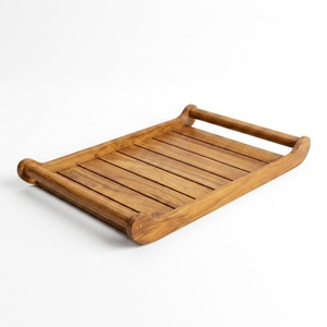 Plateau de service en bois de teck naturel, finition polie, adapté aux aliments, qualité commerciale, fabriqué en Indonésie - Product Image 3