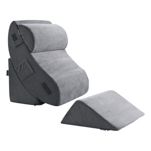 Set di 4 cuscini ortopedici regolabili a cuneo per letto, supporto per gambe, collo e spalle post-intervento chirurgico - Product Image 1