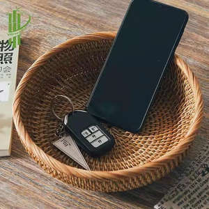 Ensemble de paniers de rangement ronds en rotin pour fruits et pain, récipients d'organisation en osier pour aliments - Product Image 1