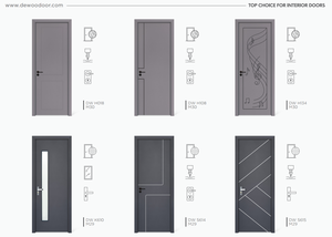Puerta y Marco modernos de WPC a prueba de agua, lujosa puerta interior de madera para sala de estar, dormitorio, vestidor - Product Image 6