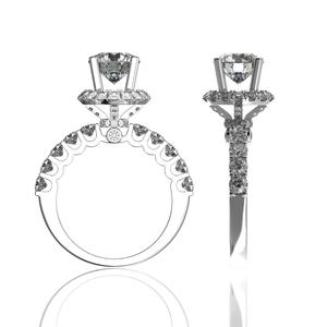 Anillo de compromiso de moissanita radiante de lujo para mujer, 6.3mm, Vietnam Glosbe & Co, joyería al por mayor de alta calidad - Product Image 5