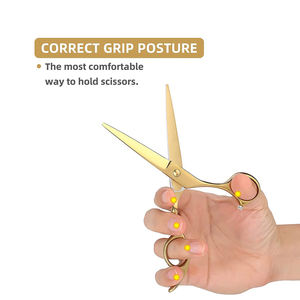 Tijeras de Peluquería Profesionales 4Cr13 con Puntas de Acero Inoxidable Chapadas en Oro, Ligeras y Plegables para Salón de Belleza - Product Image 6