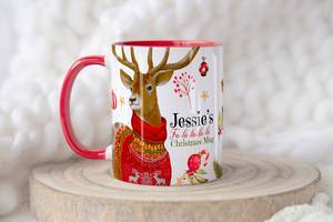 <b>Christmas</b> Cartoon Deer Design Porcelain Coffee Mug Personalized Name Dishwasher Microwave Safe <b>Gift</b> <b>Box</b> Packaging for Holiday - Product Image 4