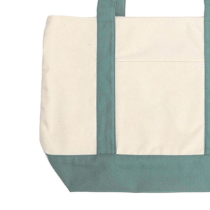 Canvas Material For <b>Shopping</b> <b>Bag</b> Pocket And Plain Durable Reusable Promotional Handbag <b>Zipper</b> Closure - Product Image 5