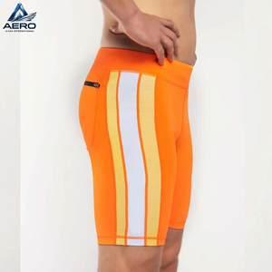 OEM ODM One Solid Orange Color Good Supplier Make Your Own Soft Stretchy And Supportive Fabric <b>Compression</b> <b>Shorts</b> For <b>Men</b> Wear - Product Image 4
