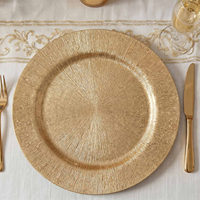 Goldene Acryl-Platzteller mit Sonnenstrahlen-Design, Runde Strukturierte Tischdekoration für Hochzeiten, Dinner-Partys und Events