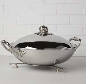 Olla de Cobre de Lujo Forjada a Mano, Olla Redonda para Sopa, Utensilios de Cocina con Asas Curvas de Latón y Tapa - Product Image 6
