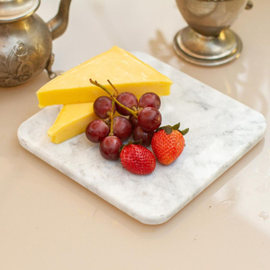 Tabla de Cortar de Mármol Blanco Natural de Lujo y Bandeja para Servir Queso, Tabla de Cortar de Piedra Pulida para Decoración de Cocina y Platos - Product Image 1