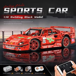 MOULD KING 13095, Coche Deportivo Ferrari F40 Técnico a Escala 1:10, Modelo de Coche de Carreras Motorizado, Bloques de Construcción, Ladrillos, Juguetes, Regalos para Niños - Product Image 4