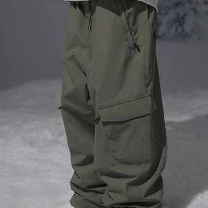 กางเกงสกีกันน้ำกันลมสำหรับผู้ชายและผู้หญิง กางเกงสโนว์บอร์ดฤดูหนาวอุ่น กางเกงคาร์โก้สำหรับเล่นหิมะ กางเกงสำหรับกีฬากลางแจ้ง เดินป่า เล่นสกี - Product Image 6