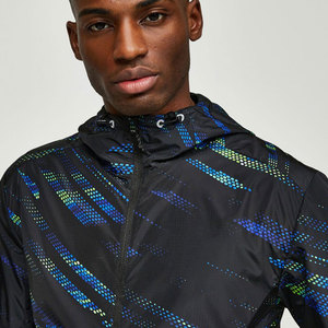 Chaqueta Cortavientos con Capucha para Hombre, Duradera, de Alta Calidad, Transpirable, Personalizable, Antiarrugas, con Logotipo Frontal, Poliéster/Nailon - Product Image 6