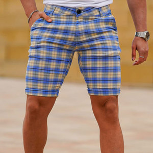 Pantalones Cortos Bermuda a Cuadros para Hombre, Cintura Alta Elástica, Transpirables, de Viscosa, Informales, con Bolsillos - Product Image 4