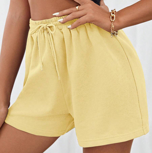 Shorts pour femmes personnalisés, 100% coton, tricotés, taille élastique, coupe décontractée, imperméables, séchage rapide, respirants, écologiques - Product Image 3