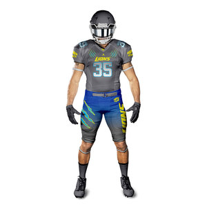 Ensemble d'uniformes de football américain en gros – Uniformes sublimés gris et bleu roi |   Uniforme d'équipe personnalisé de qualité supérieure - Product Image 2