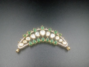 Ensemble de collier en argent plaqué or Amaira Jewels avec pierres en zircon vert et blanc taille poire, bijoux de mariage classiques pour femmes - Product Image 3