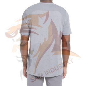 Camiseta de alta calidad 100% algodón para hombre, la más vendida, de color sólido, transpirable, con color y logotipo personalizados. - Product Image 2