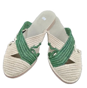 Handmade Raffia Sandal,straw <b>Shoes</b> for Women Coustmized Natural Raffia slippers - Product Image 1