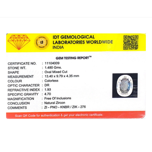 Zirconia Blanca Natural, Gema Suelta de 7.4 Quilates para Joyería Fina - Product Image 4