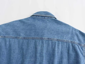 Vestido Camisero Vaquero Personalizable para Mujer, Manga Larga y Corte Holgado, para Salidas de Otoño, Atuendo Casual de Verano - Product Image 2